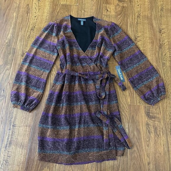 NWT ModCloth Primetime Shine Wrap Dress S - Picture 4 of 7